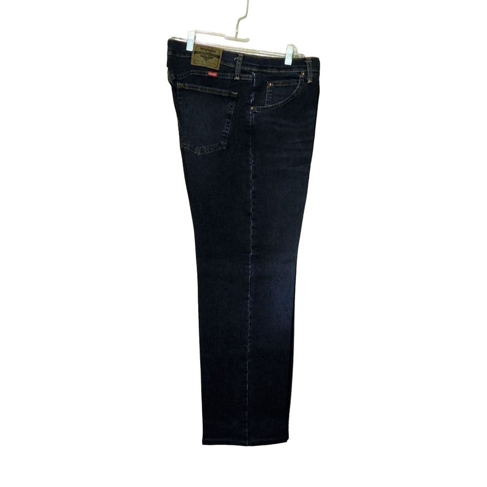 Wrangler Jeans 32x30 Actual W 34 Blue Dark Wash Denim Cotton Polyester Blend